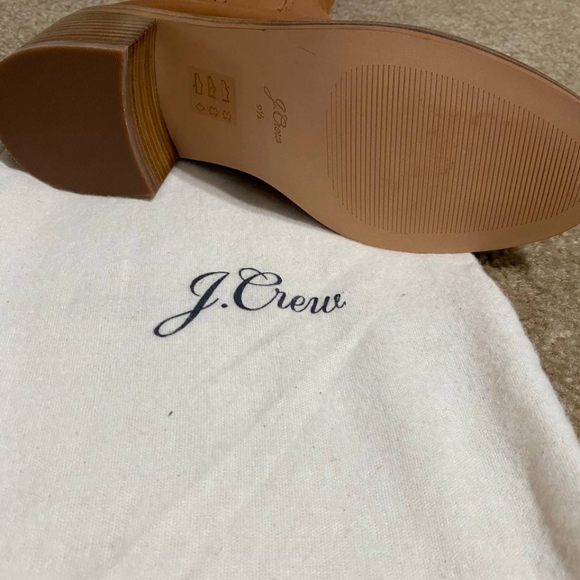 J. Crew Knee-high stacked-heel boots in leather BJ870 brown - Picture 2 of 11